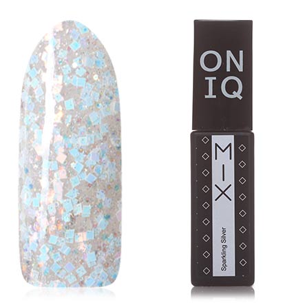 ONIQ, Гель-лак Mix №94s, Sparkling Silver