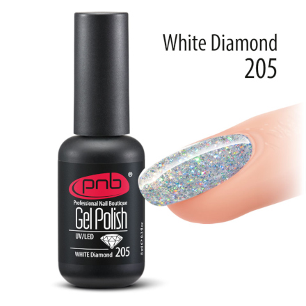 PNB, Гель-лак №205, White Diamond