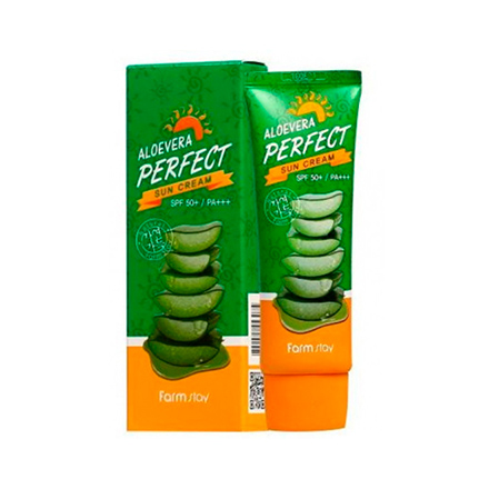 FarmStay, Солнцезащитный крем Aloevera Perfect SPF 50+, 70 г