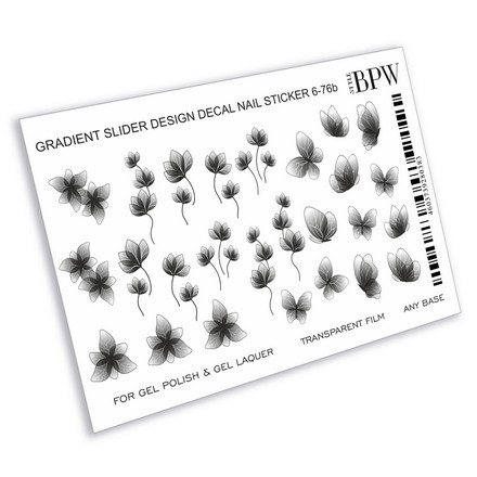 BPW.Style, Слайдер-дизайн «Черные цветы и бабочки» №6-76b, г