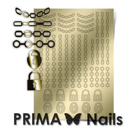Prima Nails, Металлизированные наклейки UZ-01, золото