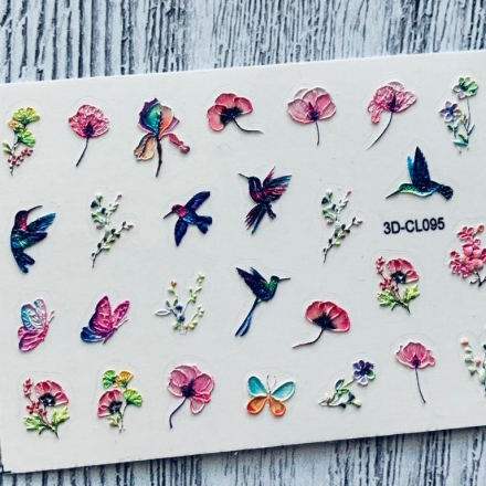 AnnaTkacheva, 3D-стикер CL №095 «Цветы. Птички»
