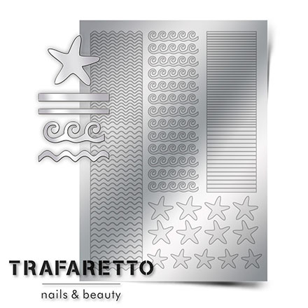 Trafaretto, Металлизированные наклейки Sea-03, серебро
