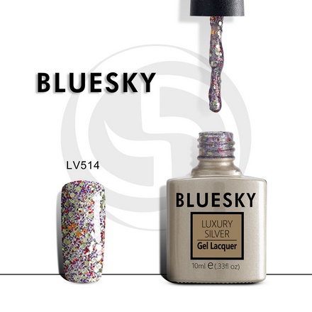 Bluesky, Гель-лак Luxury Silver №514