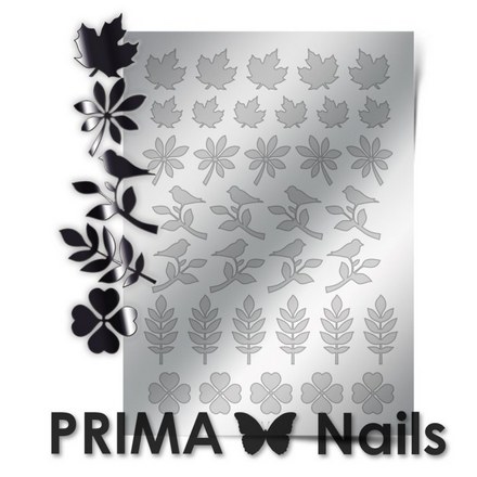 Prima Nails, Металлизированные наклейки FL-05, серебро