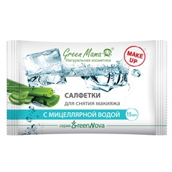GREEN MAMA Cалфетки для снятия макияжа с мицеллярной водой 1