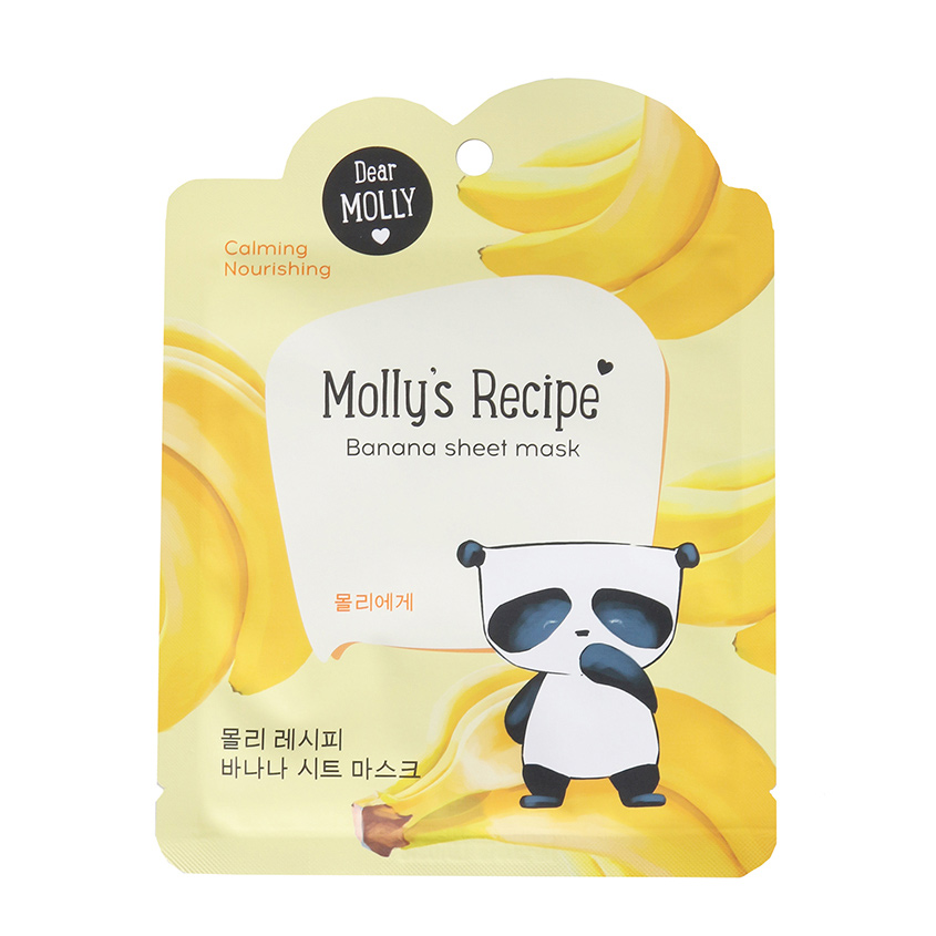 DEAR MOLLY Тканевая маска Рецепты Молли. Банан