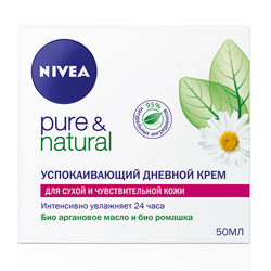 NIVEA Успокаивающий дневной крем Pure&Natural для сухой и чу