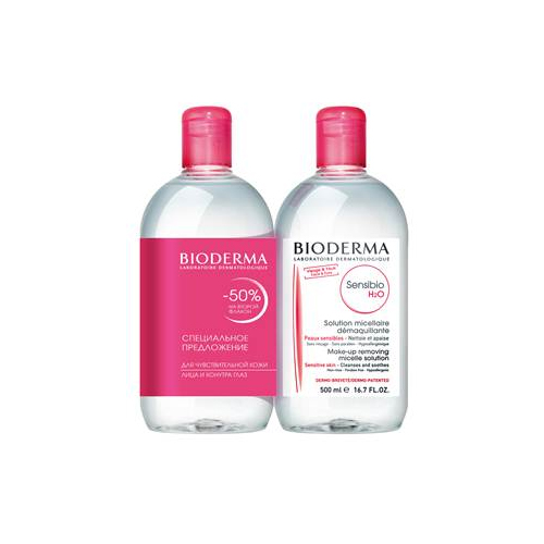 Bioderma Набор: мицеллярная вода H2O, 2 шт х 500 мл (Bioderm