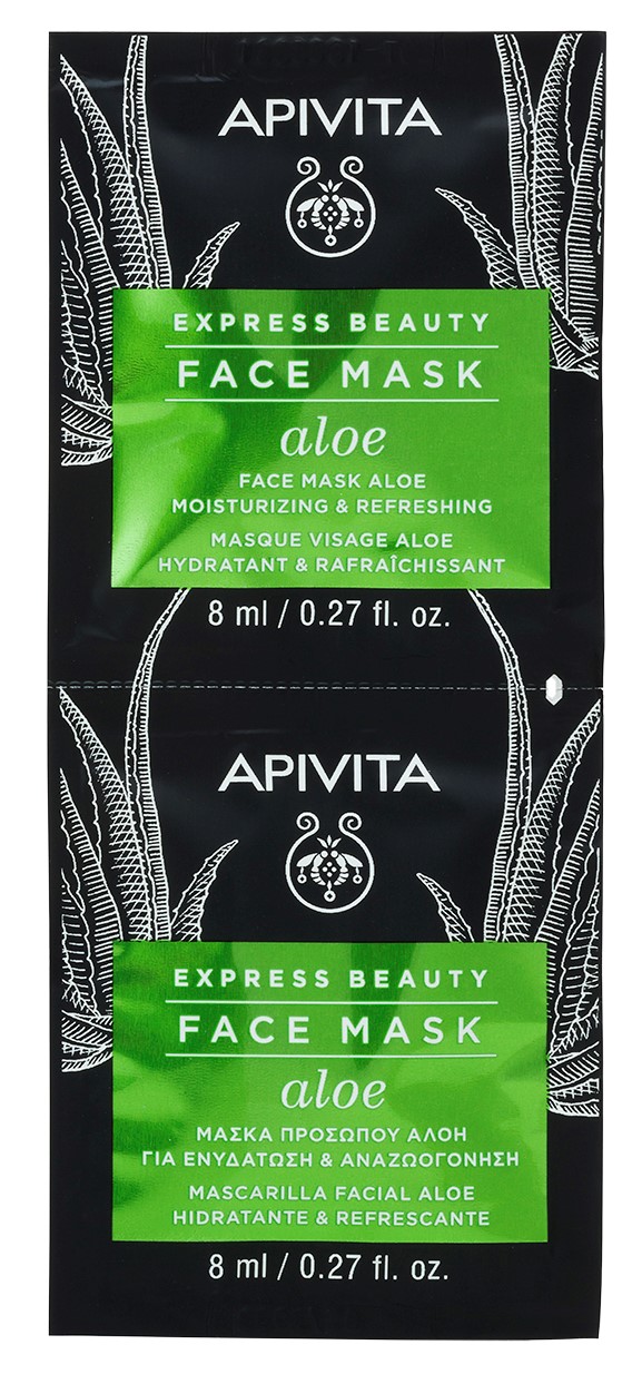 Apivita Маска для лица с Алоэ, 2x8 мл (Apivita, Express Beau