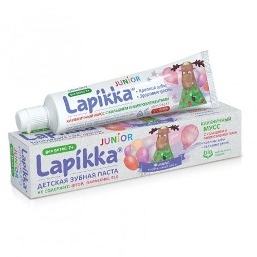 Lapikka Зубная паста Lapikka Junior Клубничный мусс с кальци