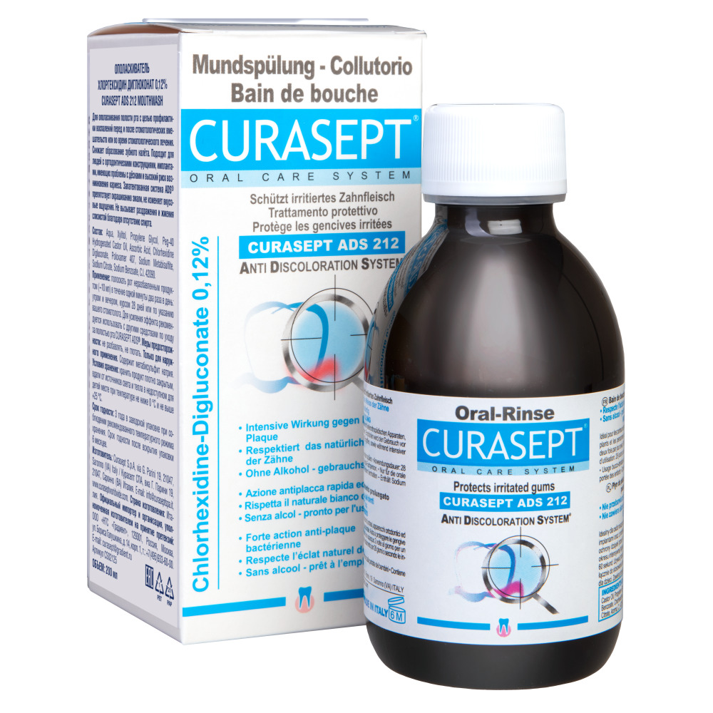 Curasept Ополаскиватель хлоргексидин диглюконат 0,12%, 200 м