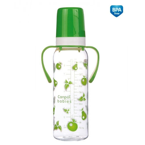 Canpol Бутылочка тритановая (BPA 0%) с ручками с силиконовой