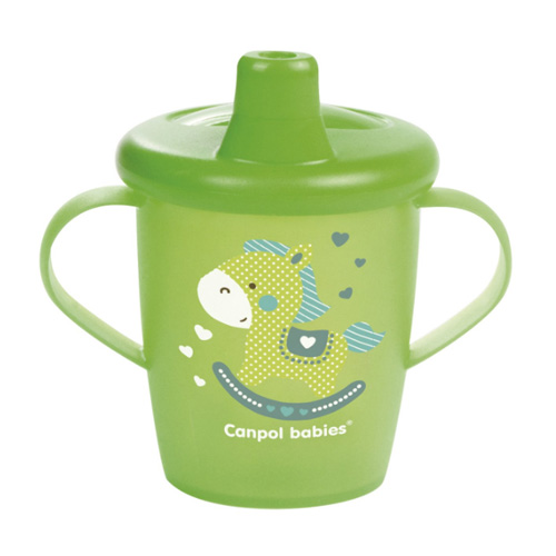 Canpol Чашка-непроливайка, 250 мл. Toys 9+, цвет: зеленый (C