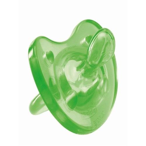 Chicco Пустышка Physio Soft, 1шт., 12мес.+, силикон, зеленый