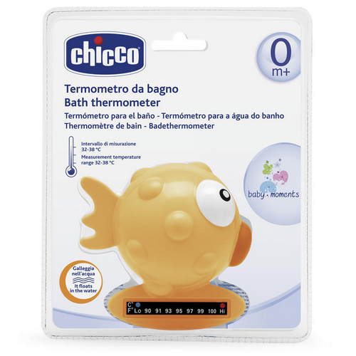 Chicco Термометр для ванны Рыба-Шар,жёлтый, 0мес.+ 1 шт. (