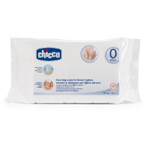 Chicco Очищающие салфетки для груди, 80 шт., 0 мес.+ (Chicco