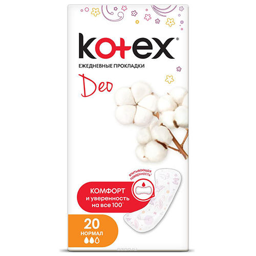Kotex Прокладки ежедневные Нормал Део №20 (Kotex, Ежедневные