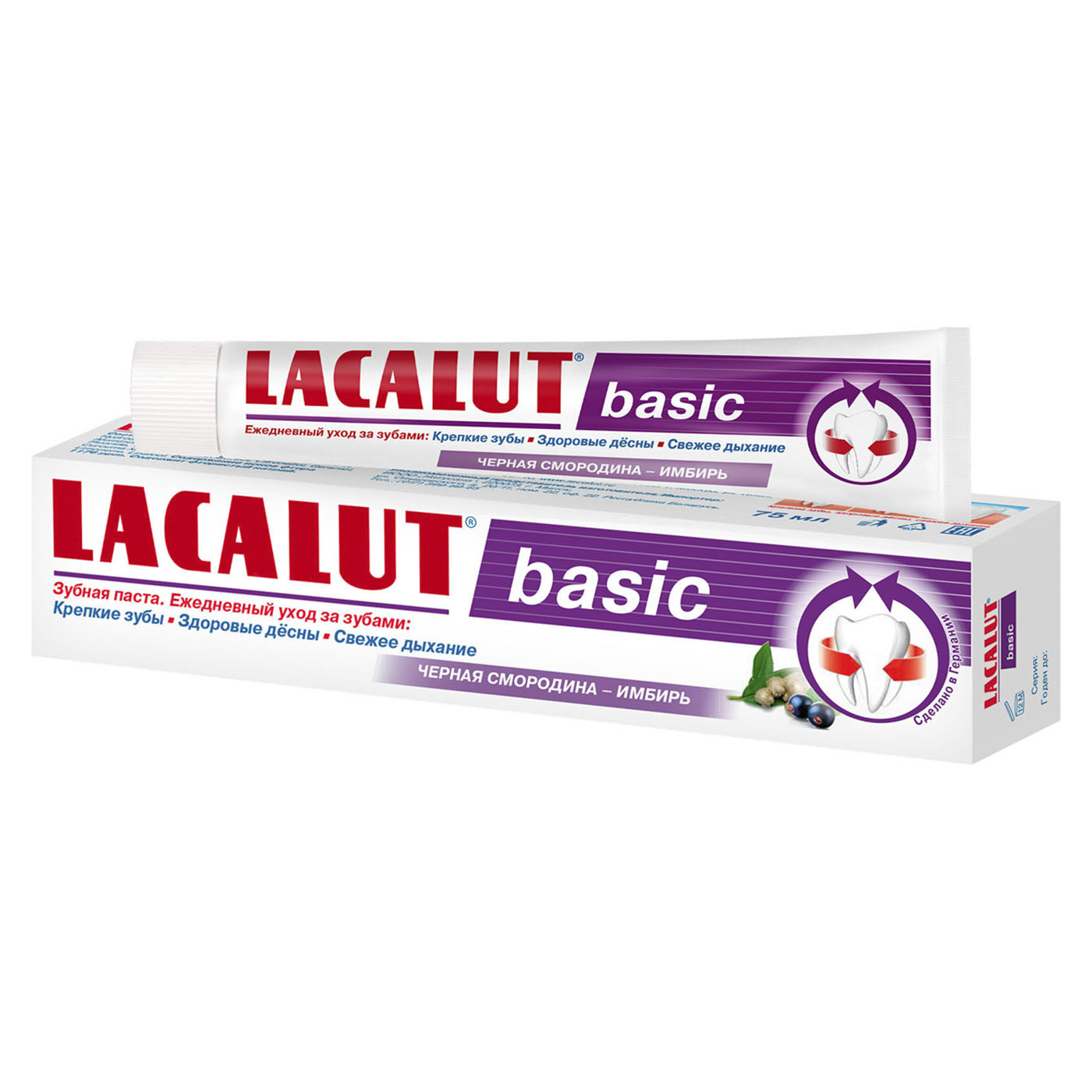 Lacalut Зубная паста Бейсик черная смородина-имбирь (Lacalut
