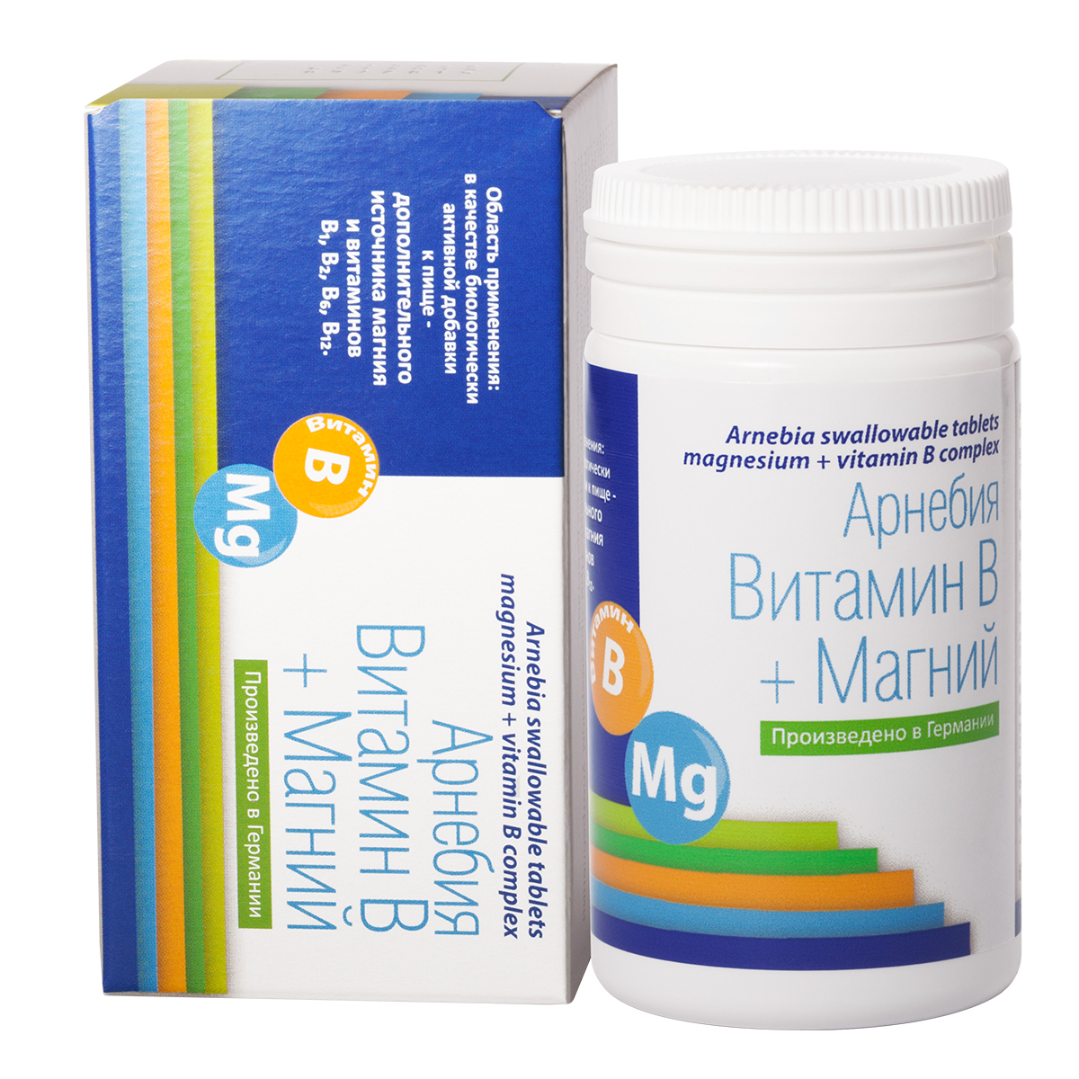 Arnebia Витамин В + магний таблетки 60 штук (Arnebia, БАДы)