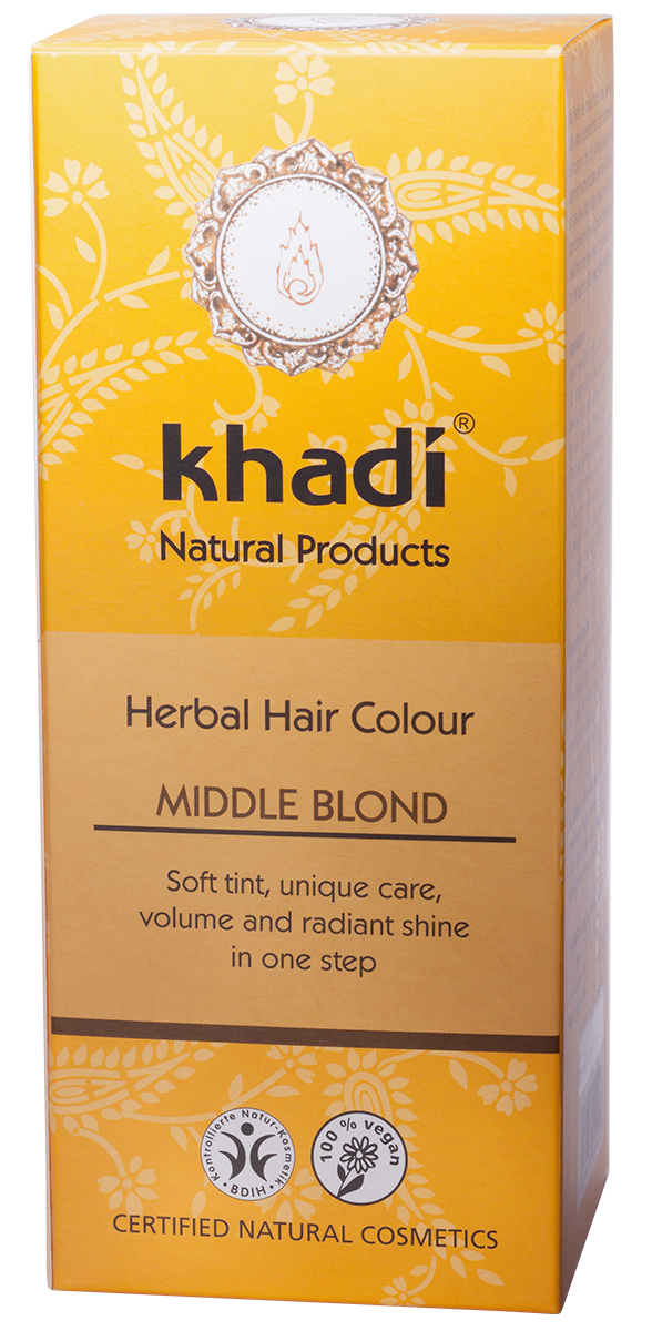 Khadi Растительная краска для волос «средний блондин» 100 г 