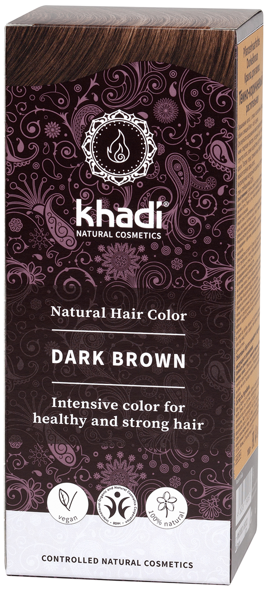 Khadi Растительная краска для волос «темно-коричневый» 100 г
