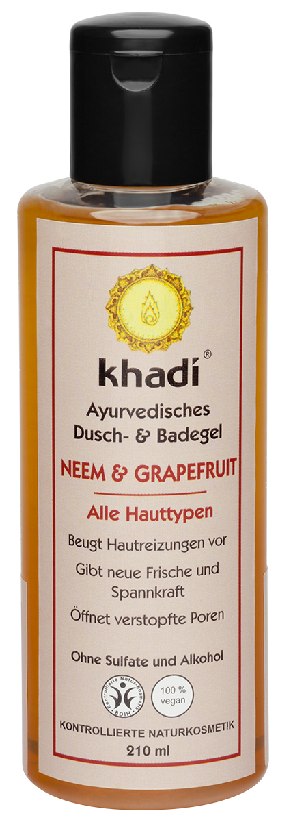 Khadi Гель для душа и ванны «ниим - грейпфрут» 210 мл (Khadi