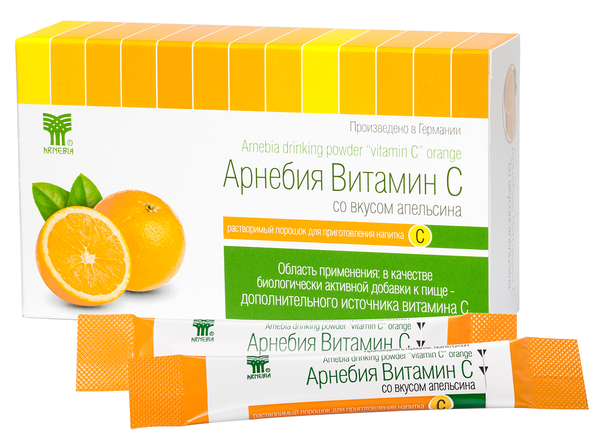 Arnebia Витамин С со вкусом апельсина растворимый порошок дл
