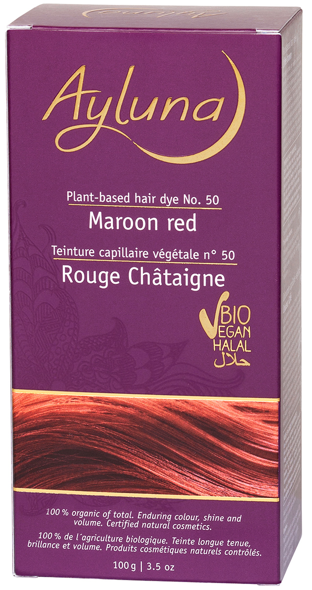 Ayluna Краска для волос №50 каштановый красный растительна