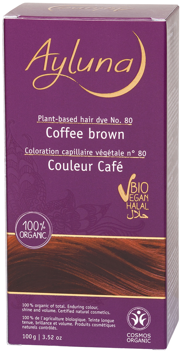 Ayluna Краска для волос №80 кофейный коричневый растительн