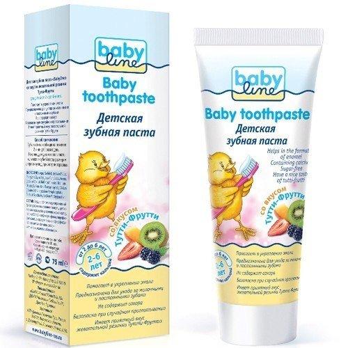 Baby line Детская зубная паста со вкусом Тутти-Фрутти, 2-6 л