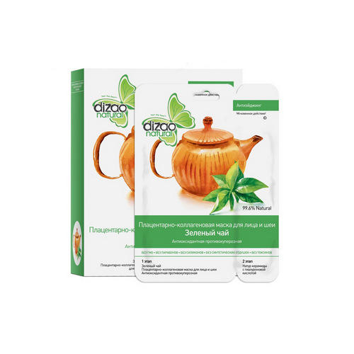 Dizao Маска для лица и шеи Зеленый чай омоложение 1шт (Diz