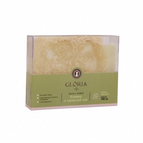 Gloria Мыло с люфой Клевер и травяной чай, 100 гр (Gloria, H