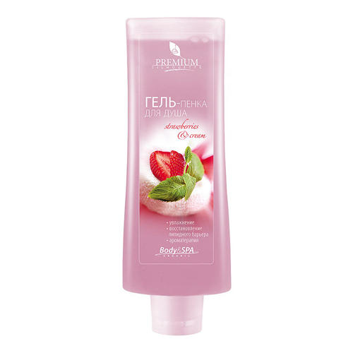 Premium Гель-пенка для душа Strawberry&cream, 200 мл (Prem