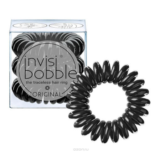 Invisibobble Резинка-браслет для волос True Black (с подвесо
