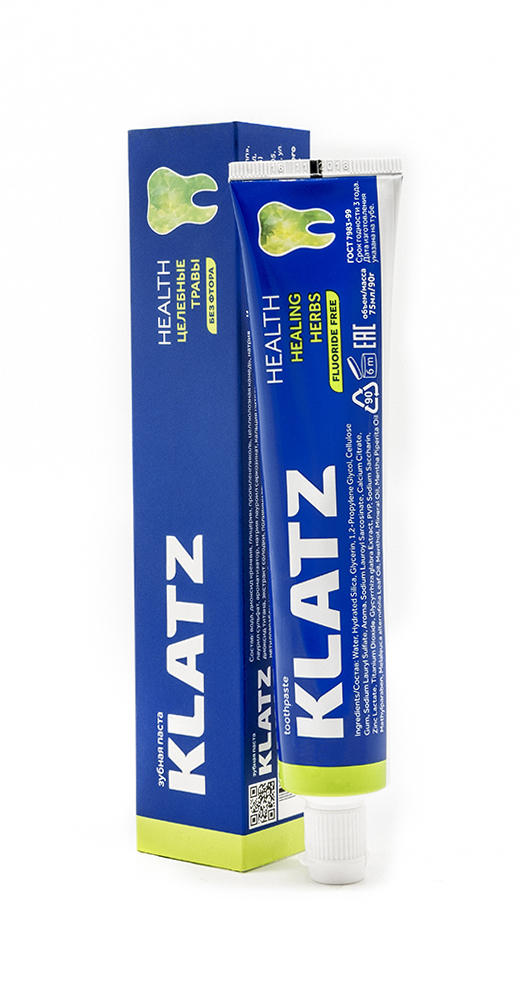 Klatz Зубная паста Целебные травы без фтора, 75 мл (Klatz,