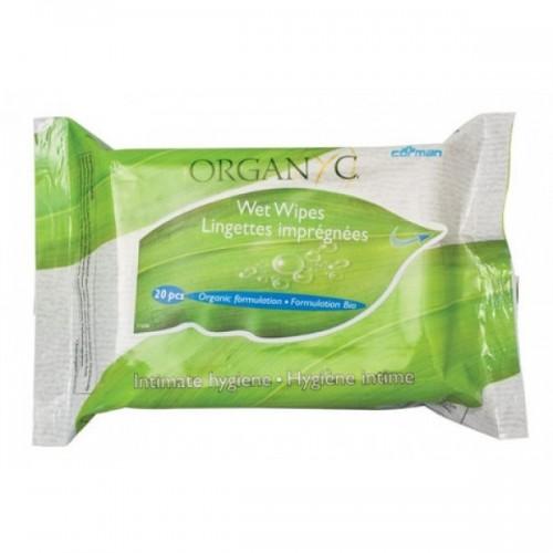 Organyc Женские влажные салфетки для интимной гигиены 20шт (