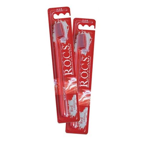 R.O.C.S. Комплект Зубная щётка Red Edition средняя,2 шт. (