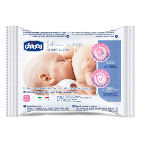 Chicco Очищающие салфетки для груди 0+, 16 шт (Chicco, Для г