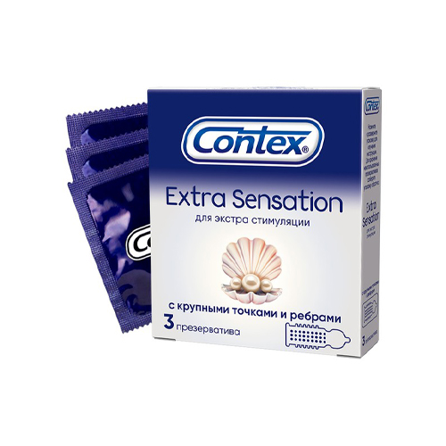 Contex Презервативы Extra Sensation с крупными точками и реб