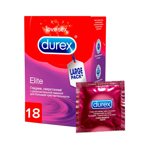 Durex Презервативы Elite гладкие сверхтонкие №18 (Durex, Пре