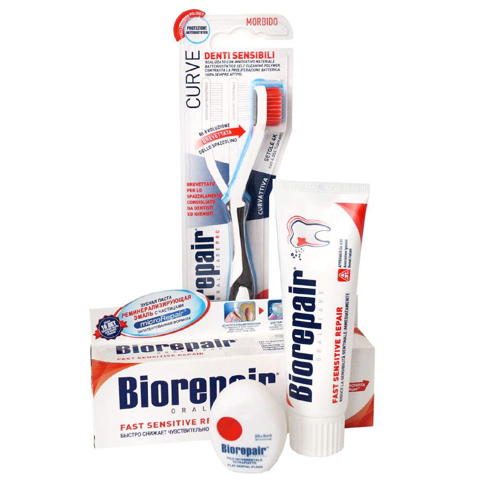 Biorepair Набор для чувствительных зубов: Зубная паста для ч