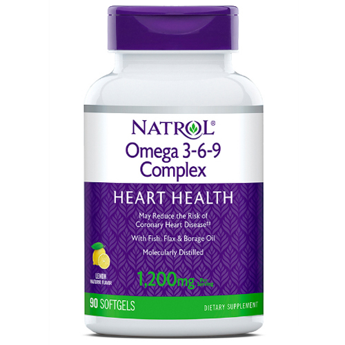 Natrol Комплекс омега 3-6-9 со вкусом лимона, 90 капсул (Nat