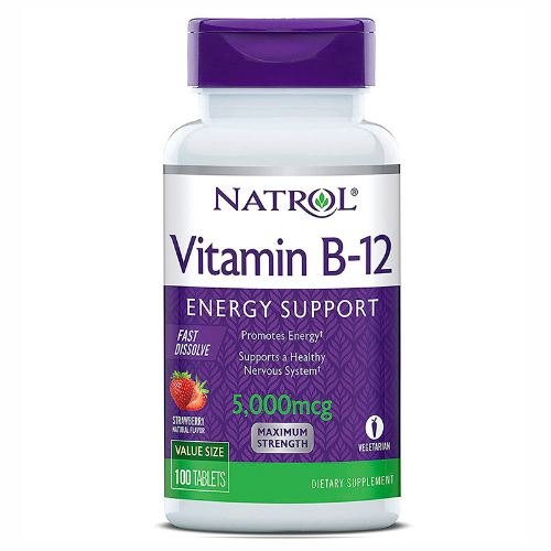 Natrol Витамин B-12 быстрорастворимый со вкусом клубники 500