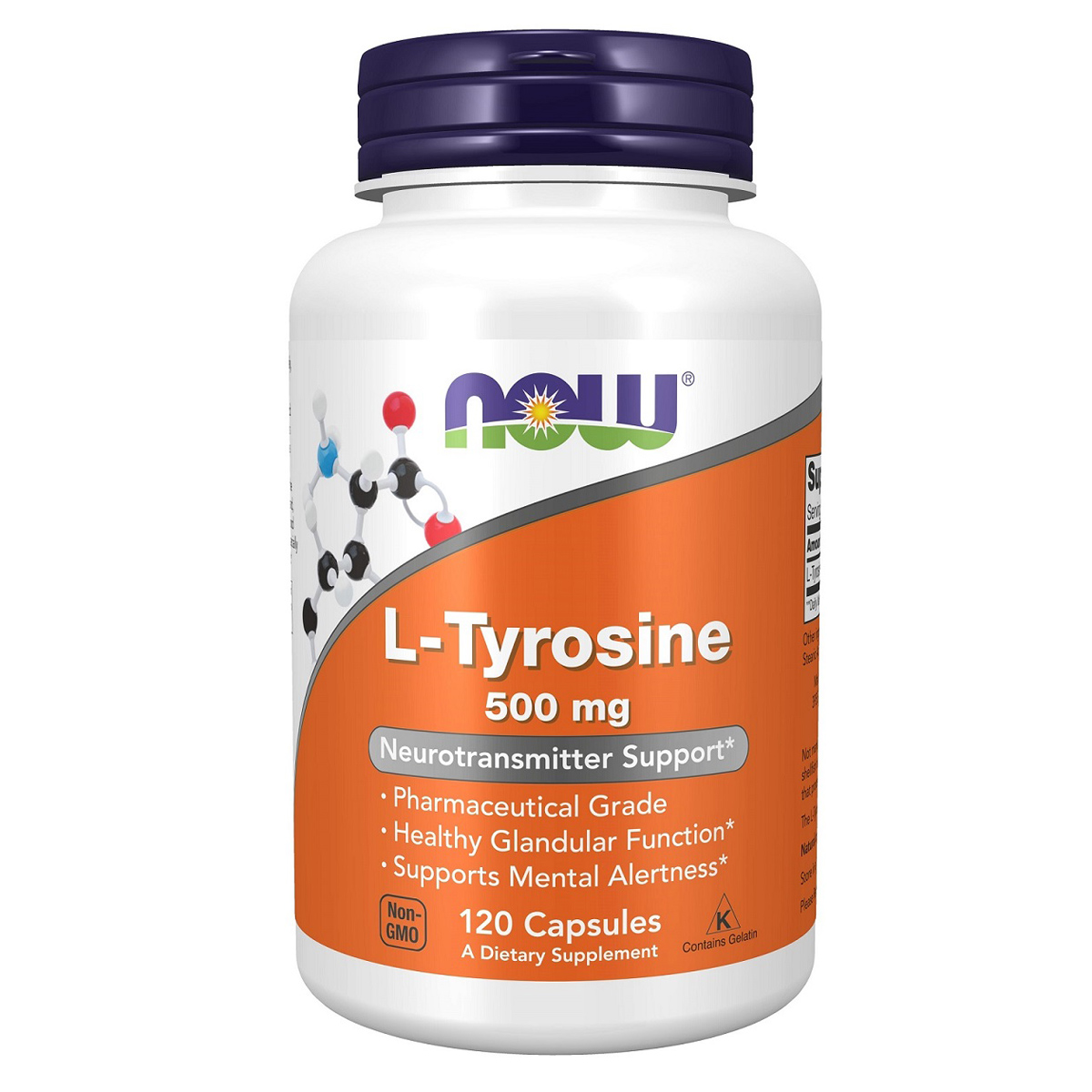 Now Foods L-Тирозин 500 мг, 120 капсул (Now Foods, Аминокисл