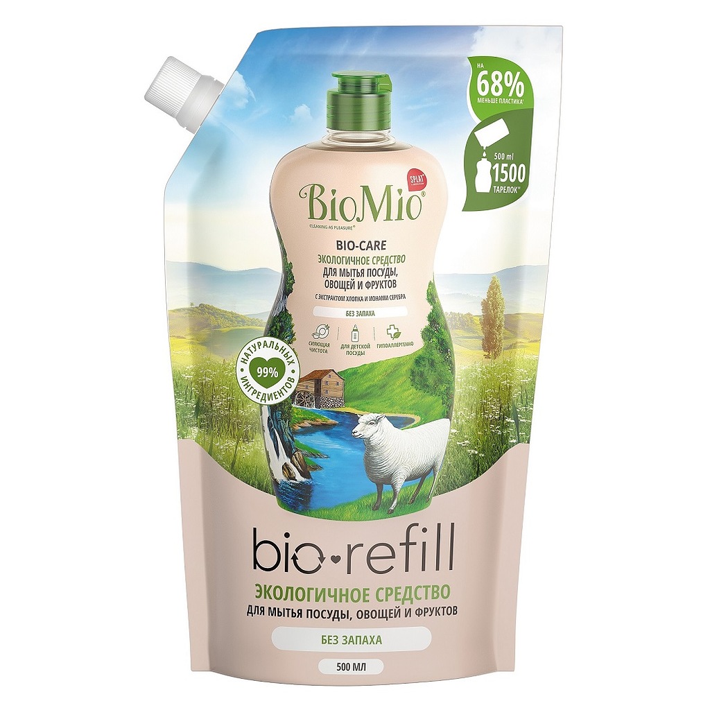 BioMio Экологичное средство без запаха для мытья посуды (сме