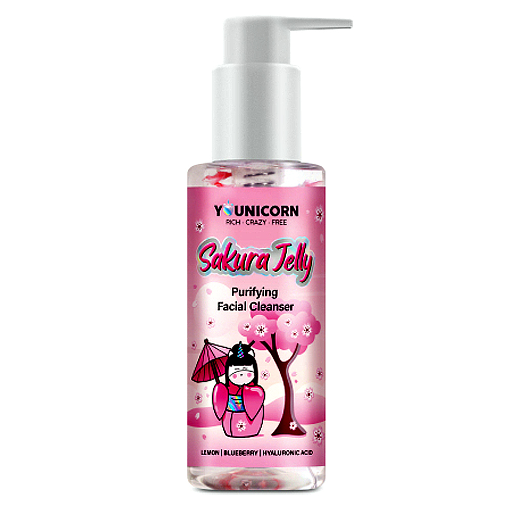 Younicorn Очищающий гель для умывания Sakura Jelly, 150 мл (