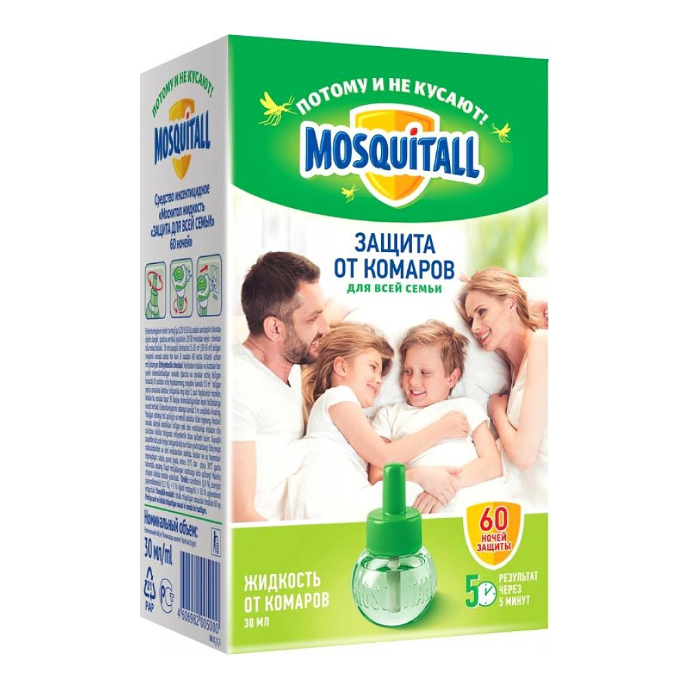 Mosquitall Жидкость Защита от комаров для всей семьи 60 ноч