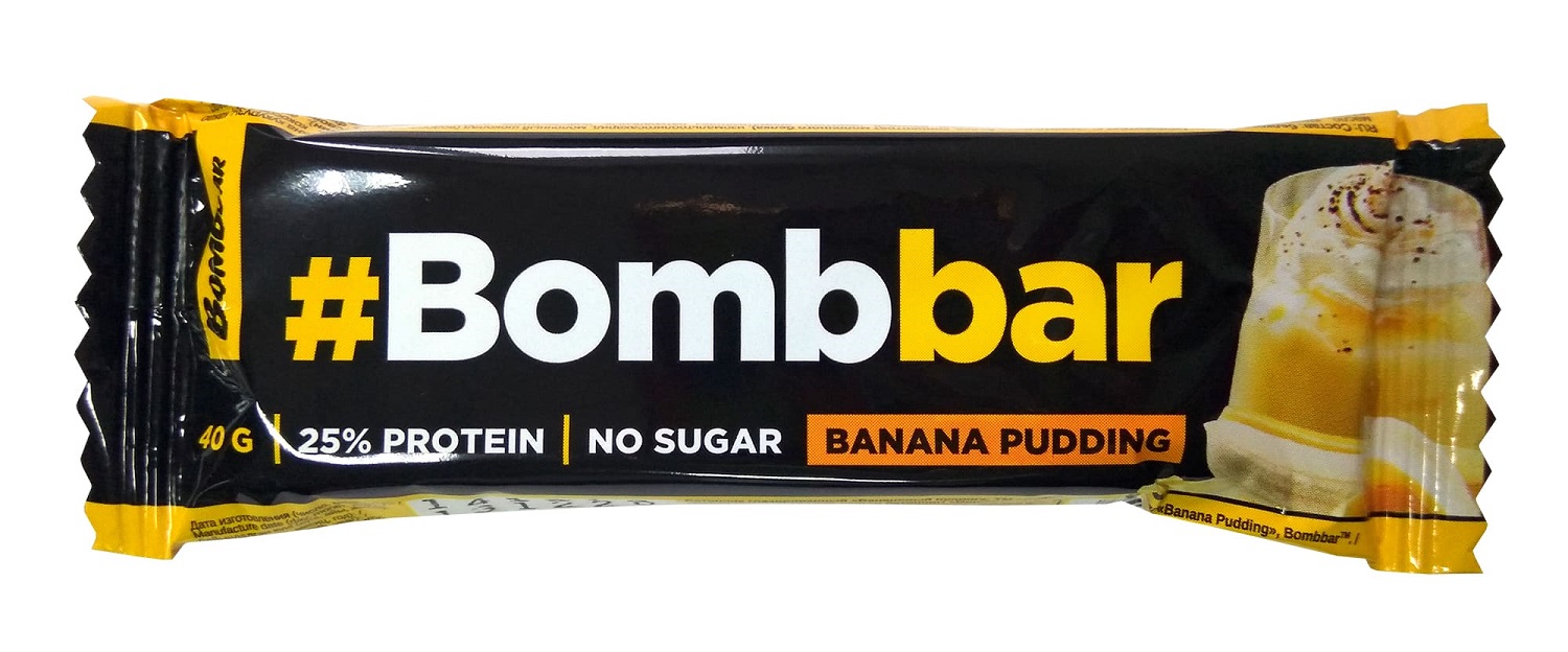 Bombbar Глазированный батончик Банановый пудинг, 40 г (Bom
