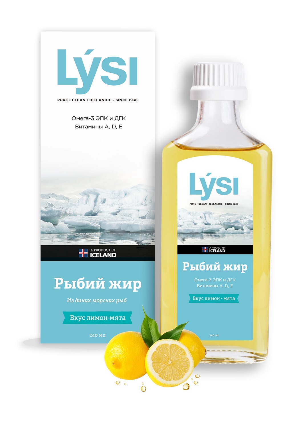 Lysi Рыбий жир со вкусом лимон-мята, 240 мл (Lysi, )